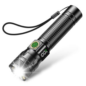 LED Rechargeable Torch, 2000 Lumens LED Torch, Extremely Bright with 3 Modes, Zoomable Mini Torch with Long Running Time, IP65 Waterproof Flashlight for Camping, Fishing, Emergency, Outdoor